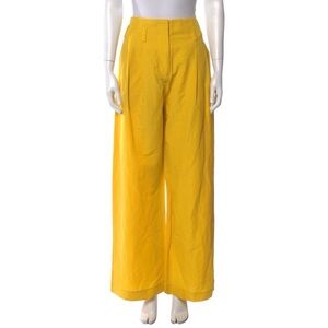Ulla Johnson cotton/linen Vibrant Yellow Women's Pants size 0